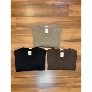 (Bundle of 3) Article 365 Cashmere Blend V Neck Sweater Brown Tan Black Men's XL
